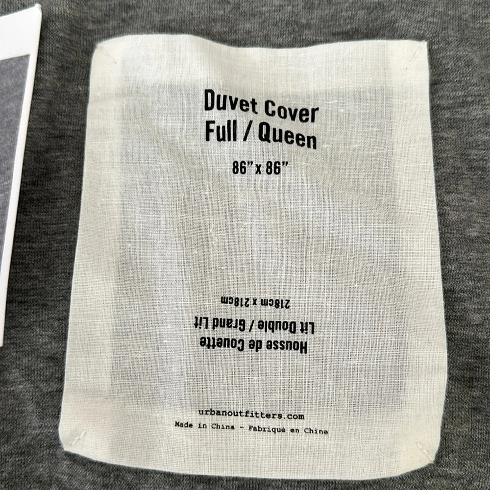 URBAN OUTFITTERS T-SHIRT KNIT HEATHERED GRAY DUVET ONLY FULL/QUEEN